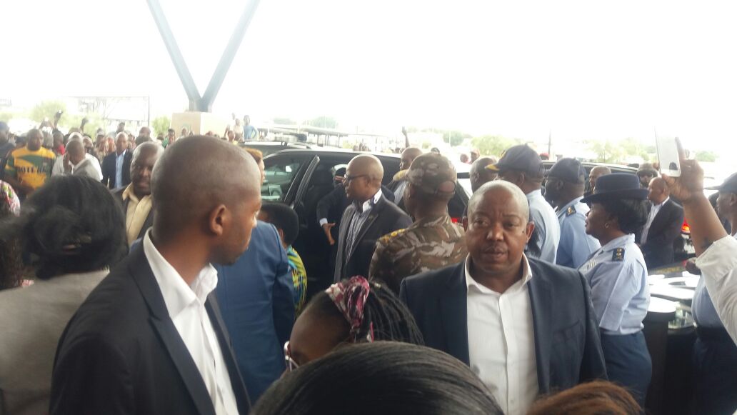 SAPoliceService's tweet photo. #sapsGP President Zuma visited #Soshanguve this am starting at Block L. The President embarked on a walkabout &amp; interacted with community ME https://t.co/PcVn6O7rLv