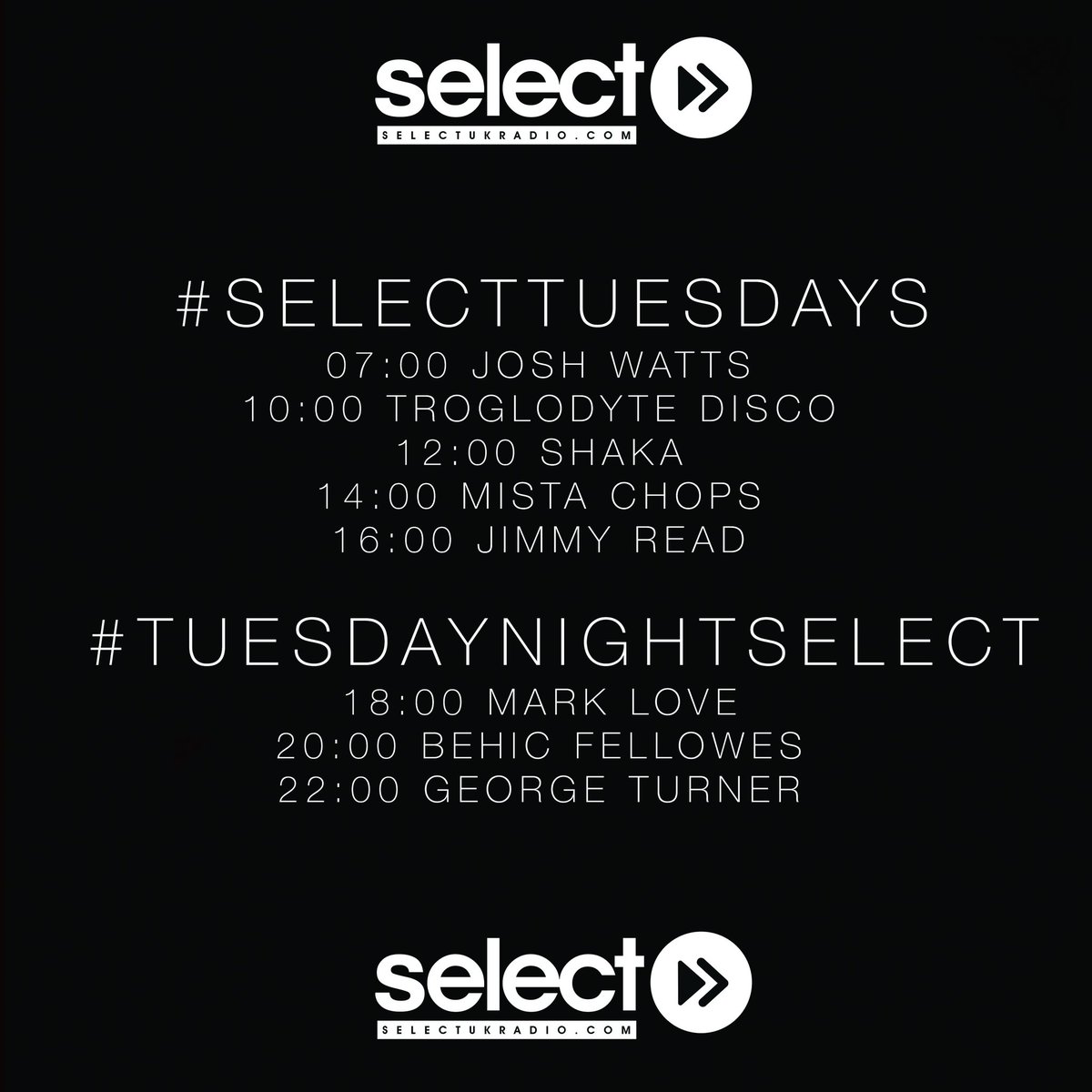 djmistachops's tweet photo. Join me on https://t.co/sz40PY83zS 
2pm loads of new house and tech today 
#housemusic #techhouse #selecttuesdays #selectuk https://t.co/8kmU82y4Al
