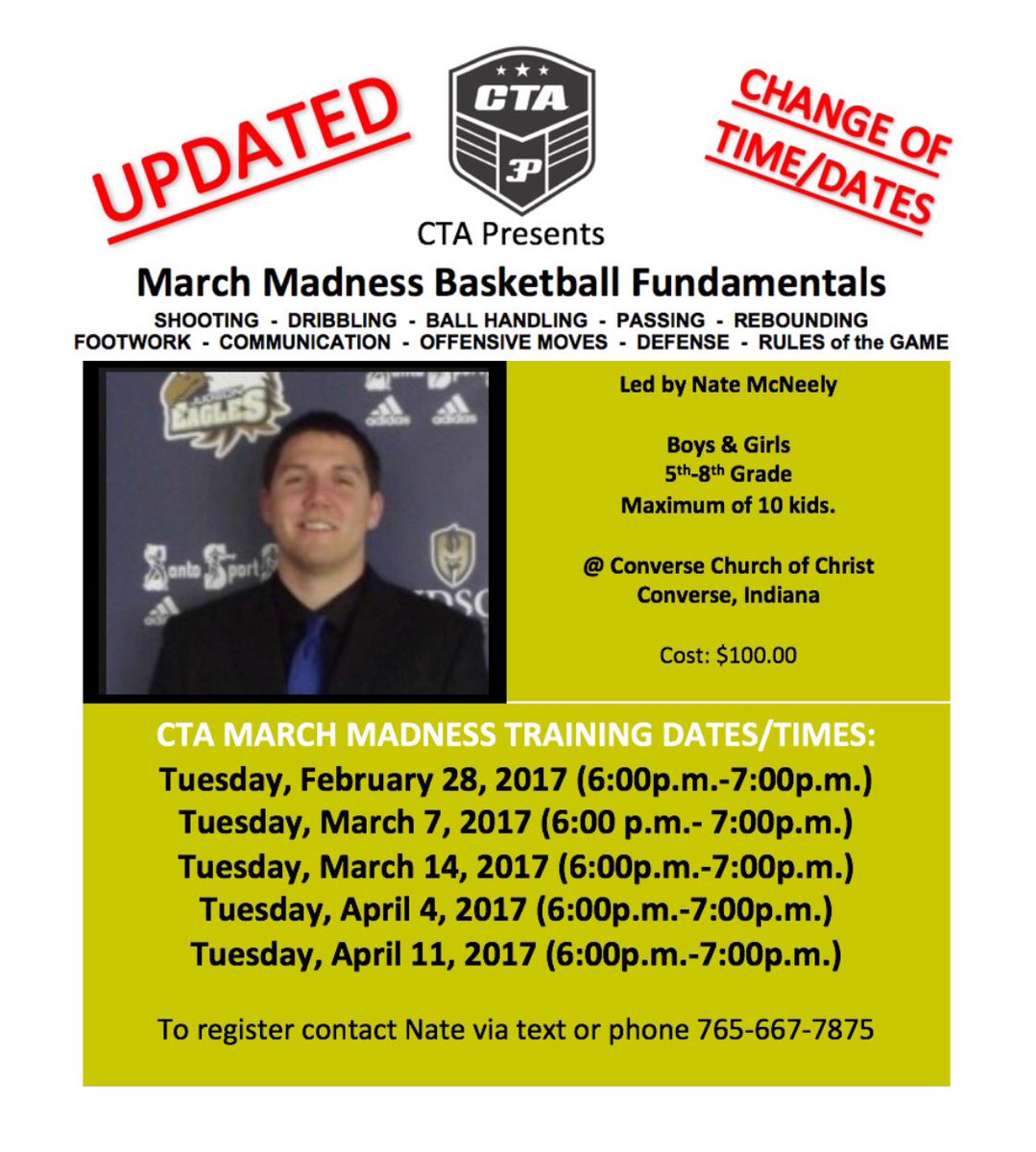 CoachDelks's tweet photo. Looking forward to seeing everyone at training tonight! 1 spot open to fill or walk-up @NathanMcneely #purposeprocessprogress https://t.co/GUhxbaQIvJ