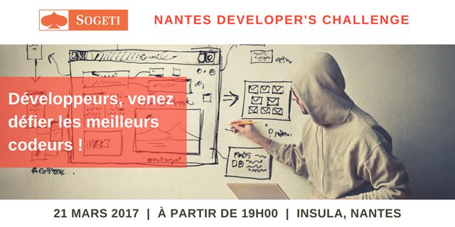 LaetitiaBusnel's tweet photo. Développeurs, venez défier les meilleurs codeurs le 21/03 à Nantes Inscriptions sur : https://t.co/j0X6DVv8cj https://t.co/uVzCLk8JSQ