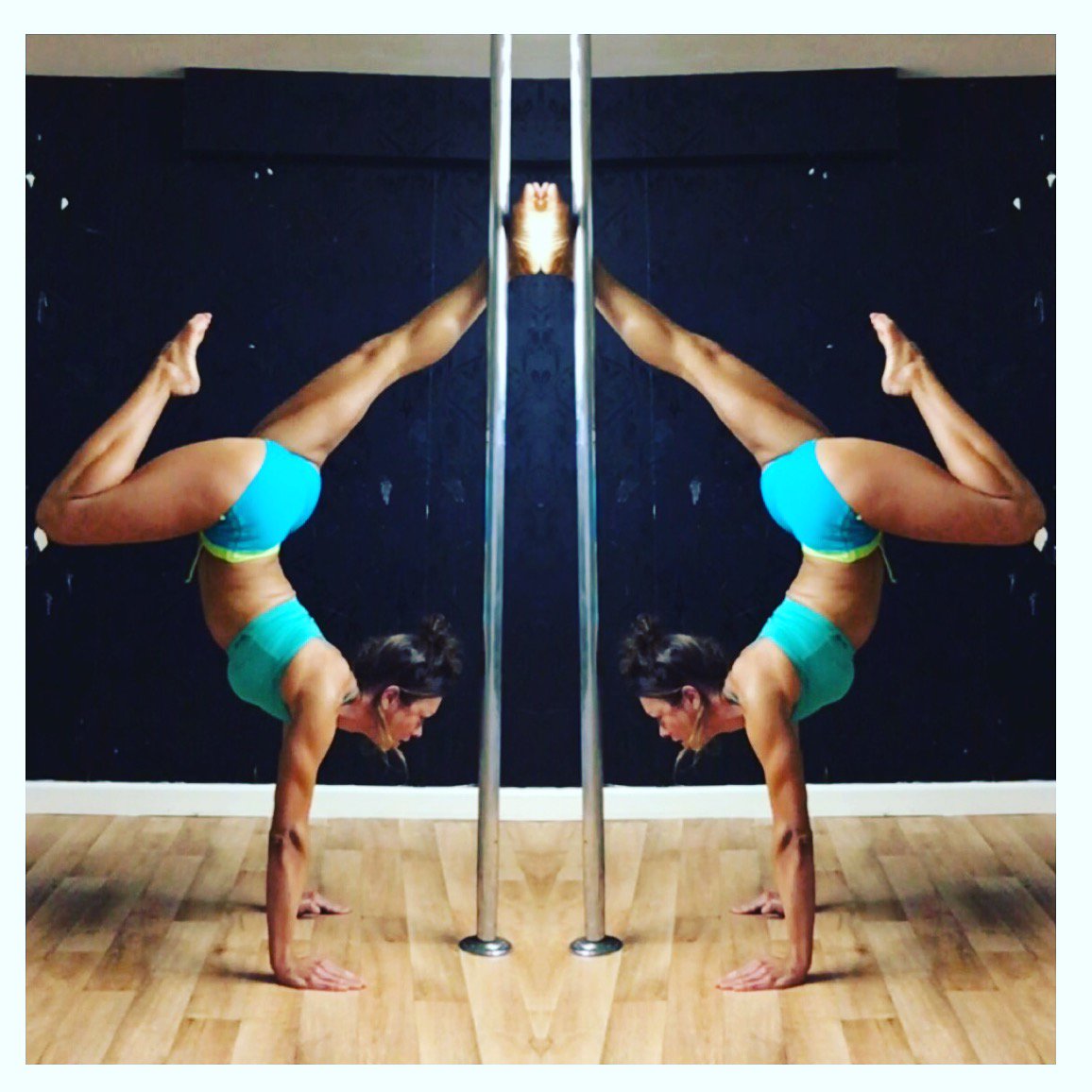 InfoBodies's tweet photo. Last day of #handstandfebruary today so here's a pretty pole handstand 💚 #handstand #staystrong #polefitness #gymnastics #core @efectivnutri https://t.co/QZwzlQd0U3