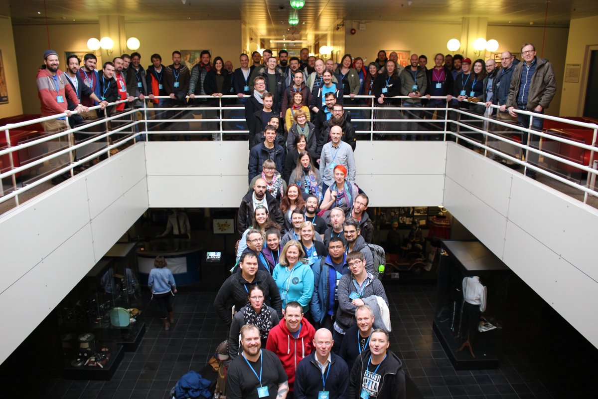 All the attendees on the stairs at Ruv