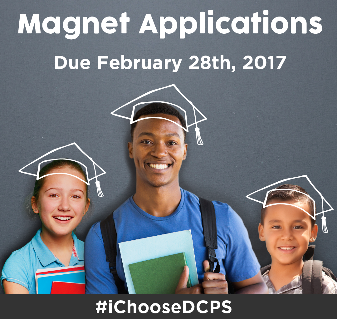 Reminder that all magnet applications for the 2017-18 school year are due today! More info here: bit.ly/2ljTEKz #iChooseDCPS