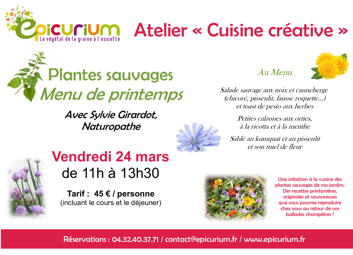 Epicurium_'s tweet photo. Une première à #Epicurium : atelier culinaire sur les #plantessauvages avec menu printanier et gourmand https://t.co/v6UWYc0MvG https://t.co/3XeqBzU6u7