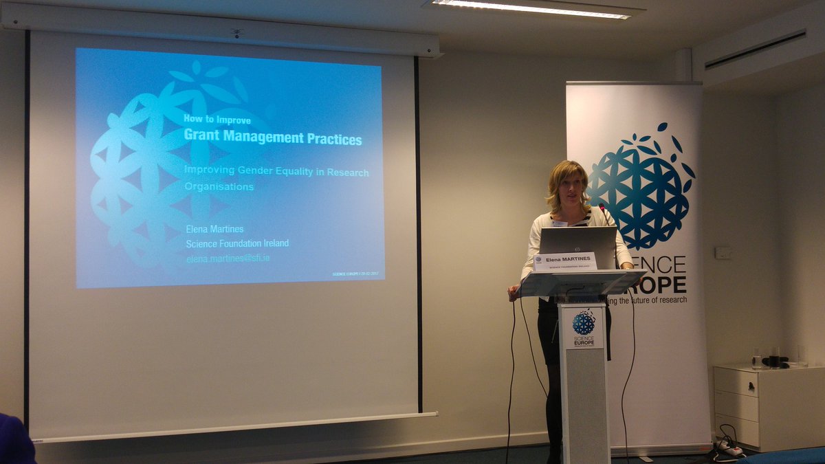 ScienceEurope's tweet photo. Elena Martines @scienceirel now opening the session on how to improve grant management practices. #SEgender https://t.co/ywVd2tXlm7