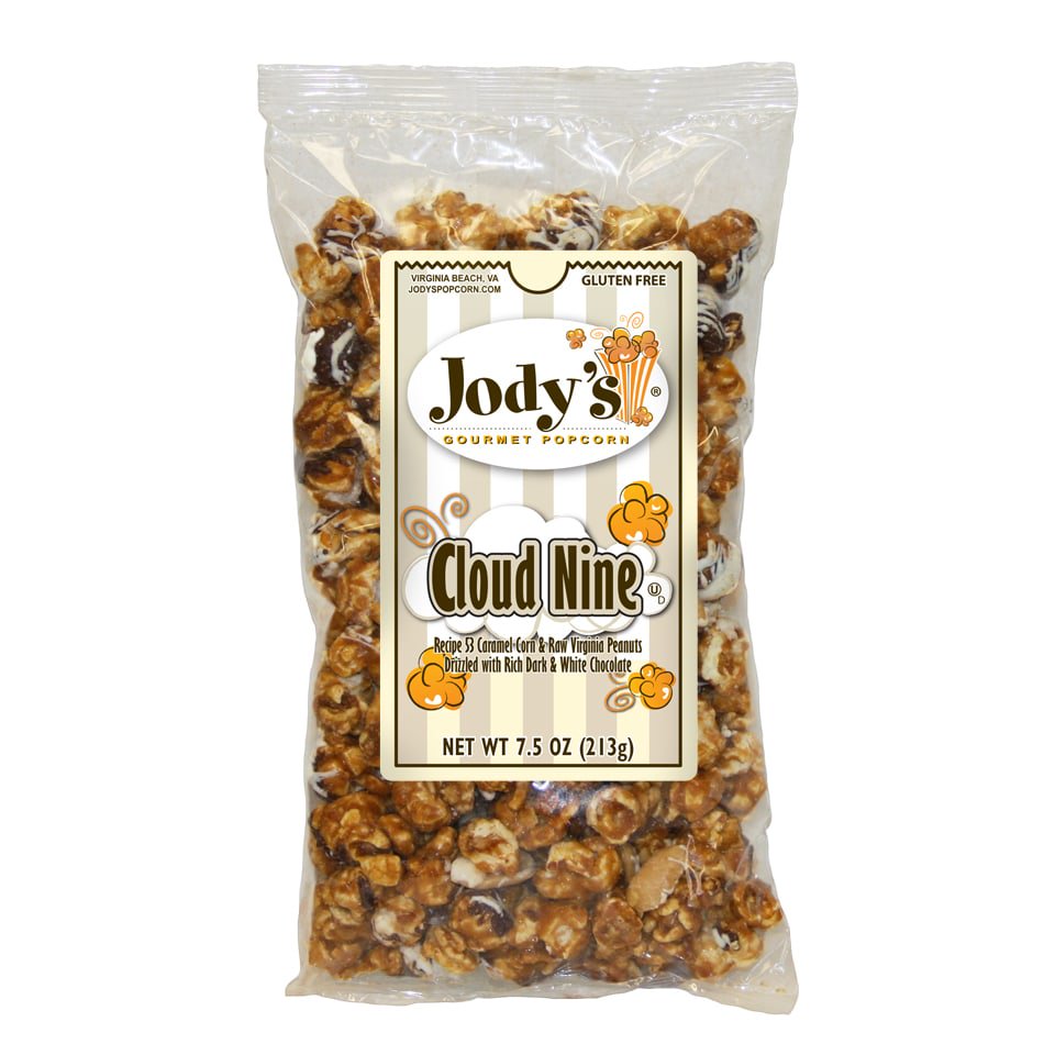 Delight and indulge in our recipe 53 Caramel corn that's mixed with BIG Virginia peanuts and drizzled with dark &amp; white chocolate.