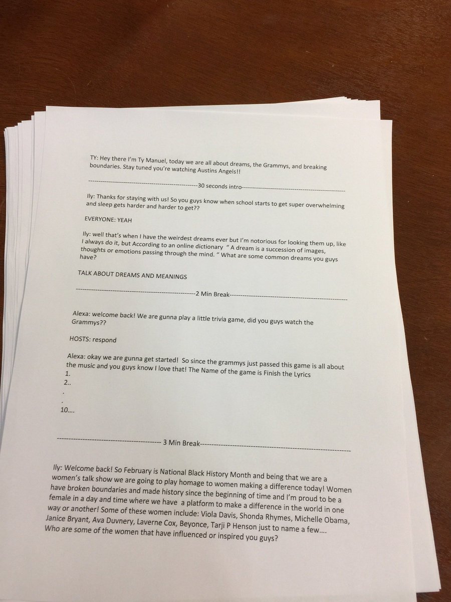 APSUAngels's tweet photo. Our script for episode 2! #APSU #PEAYPIX #AustinsAngels https://t.co/GgFsQun4fd