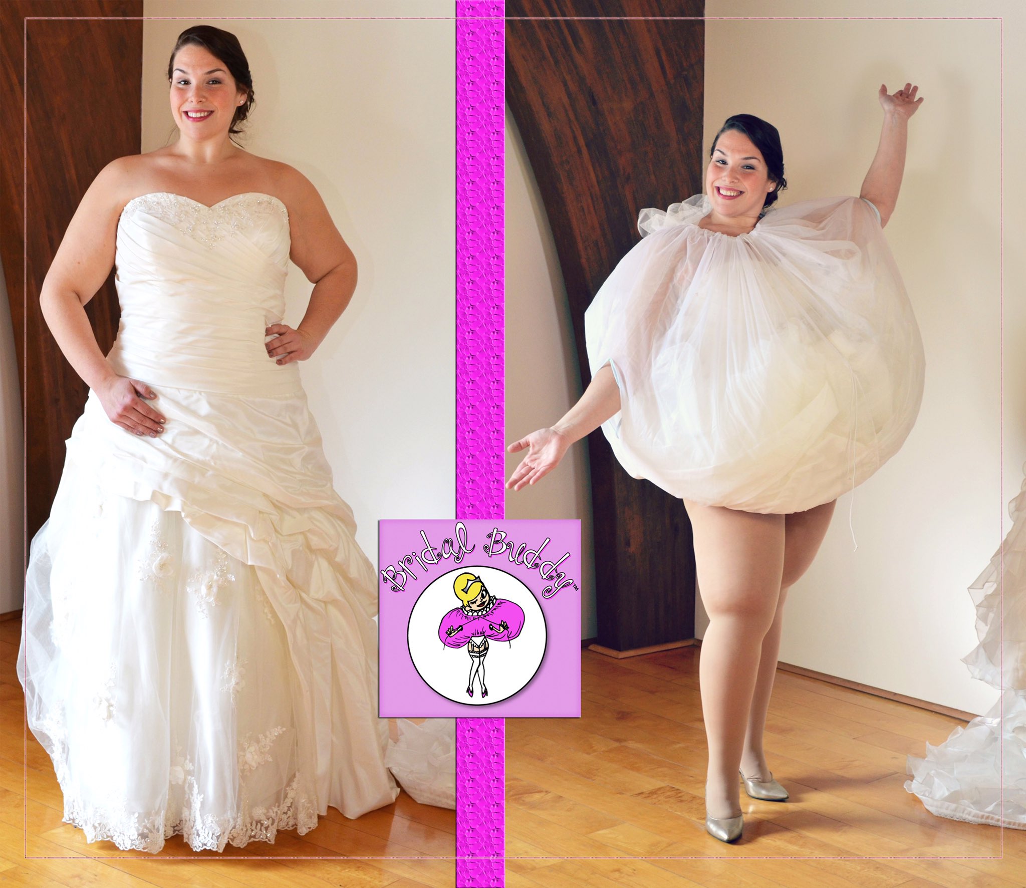 Bridal Buddy on X: Our lovely Laurette shows how easy the Bridal Buddy  bags up get gown so she can use the bathroom in privacy! 🚽   / X