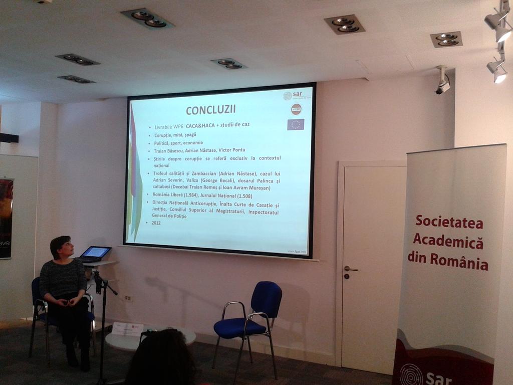 ValDimulescu's tweet photo. Presenting WP6 results on #media &amp; #corruption in #Romania with #journalists @ANTICORRP https://t.co/06JGioMpTn