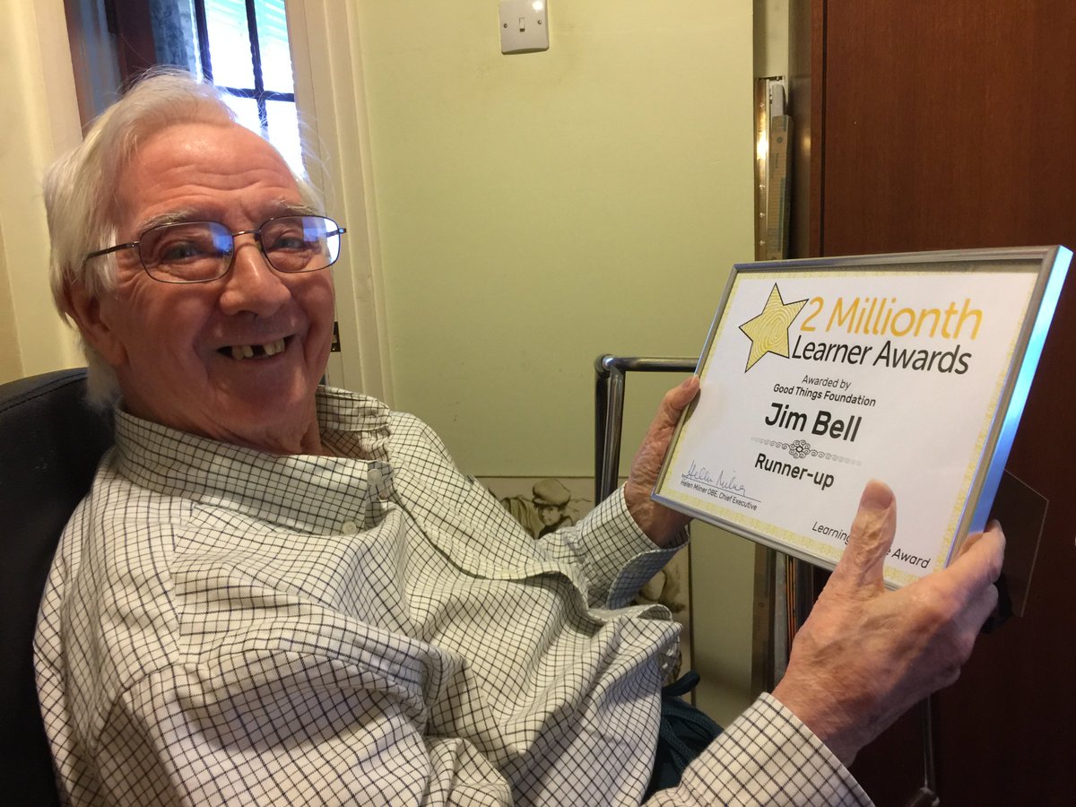 GoodThingsFdn's tweet photo. Here is Jim Bell, a finalist in the Learning for Life award with his #2mLearner certificate. Read Jim's story here - https://t.co/4RPz1EkN3M https://t.co/HwnZhPMOr7