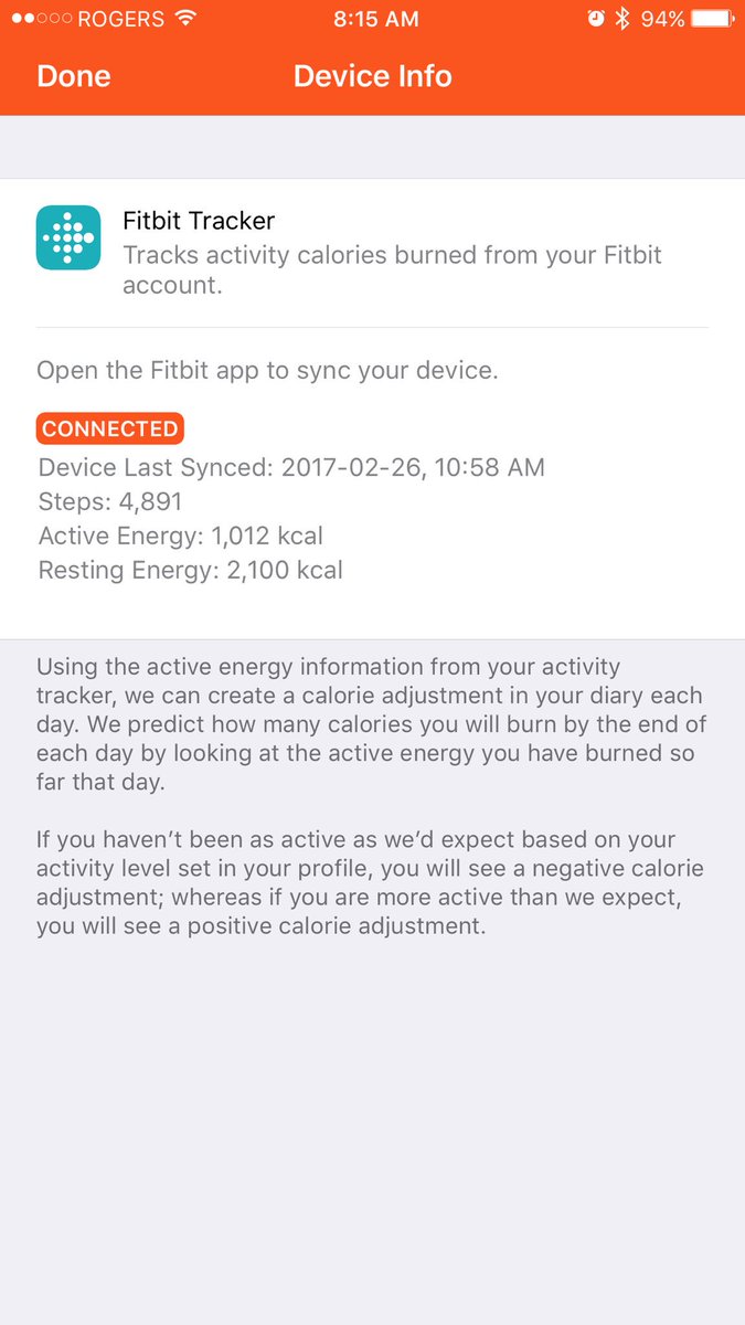 Did you know that when you click on your connected device in your diary, you can see more info from that device? Steps and energy details.