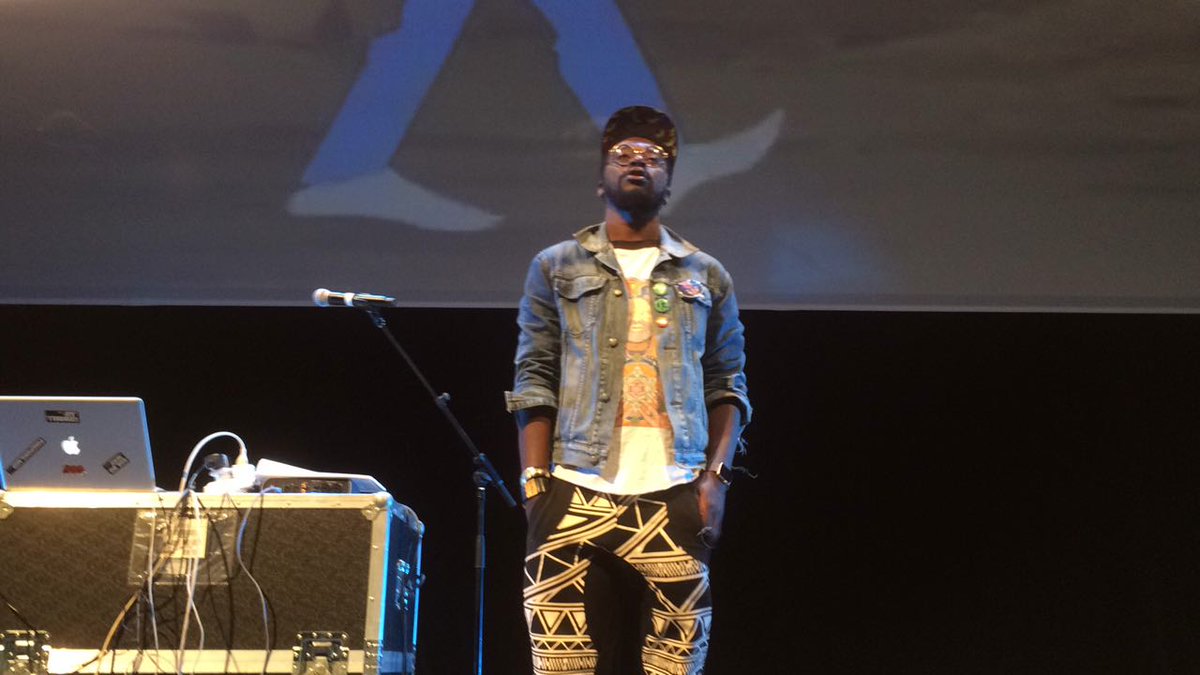 designindaba's tweet photo. "Anything that I can use to make sounds, I will probably collect it." @HeyHeyBlinky. #designindabanightscape https://t.co/SnU921CKGT https://t.co/LqM2I7l4SK