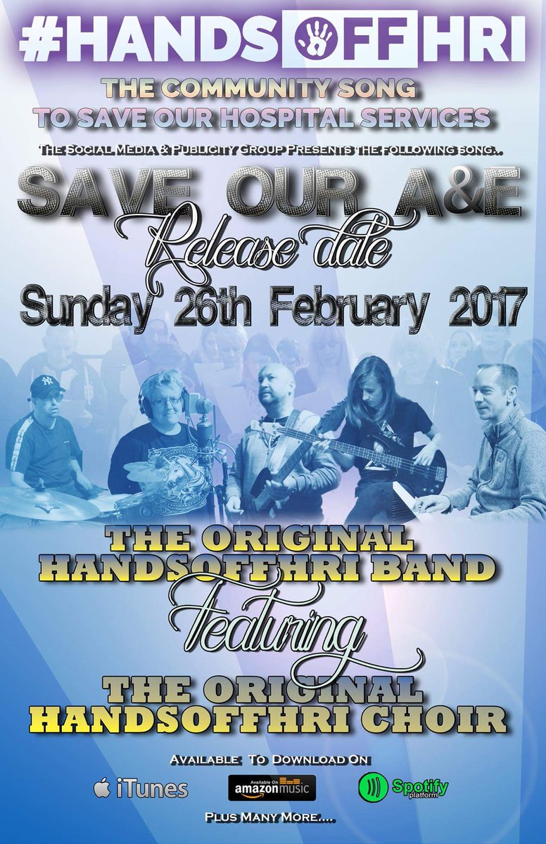 #CalderdaleHour #HD8Hour our song is now available on Spotify, iTunes and Google Play.  
#HandsOffHRI #LocalCampaign #CommunitySpirit