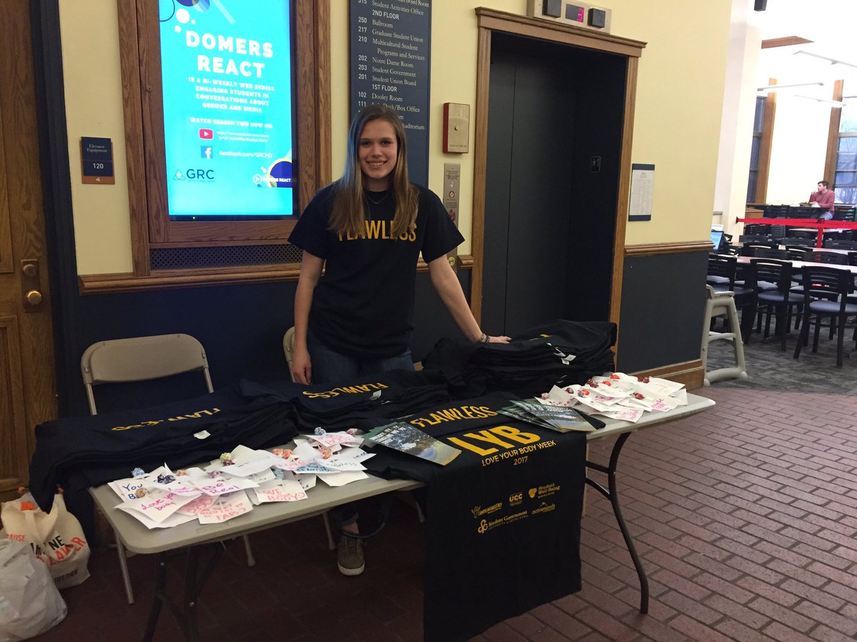 ActiveMindsND's tweet image. Come see us in LaFun for a shirt and body positivity lollipop for Student Gov's Love Your Body Week!