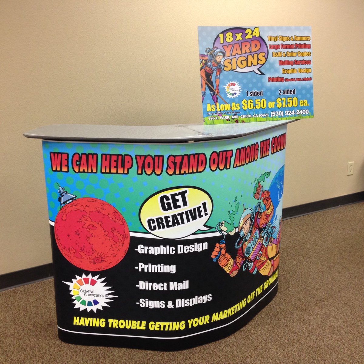 CompositionCopy's tweet image. Trade show booths are the perfect way to make your company stand out at an event, call or come in for more info! #tradeshowbooth