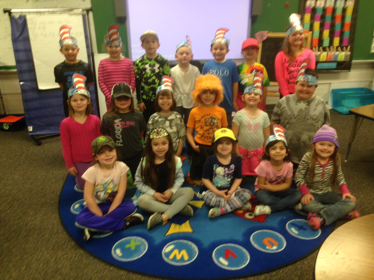 MrsRothKG's tweet photo. Enjoying Hat Day for Dr. Seuss week! #WeAreMG #rothk https://t.co/96Ha3yaAcL