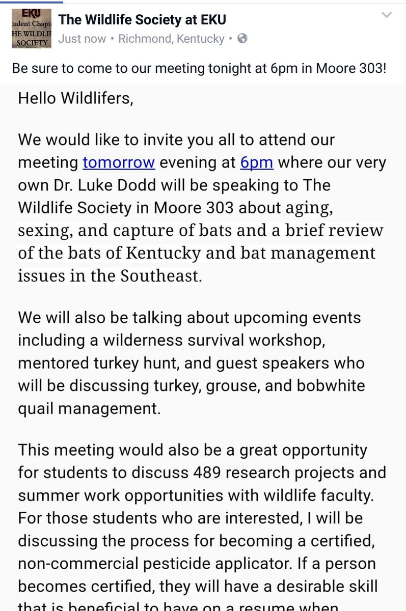 TWS at EKU (@eku_tws) on Twitter photo Don't forget to stop by meeting tonight <a href="/6/">Adrián Lamo</a>:00 I'm Moore 303!!
A lot of great material will be covered!
Be there or be ◻️ Don't forget to stop by meeting tonight <a href="/6/">Adrián Lamo</a>:00 I'm Moore 303!!
A lot of great material will be covered!
Be there or be ◻️
