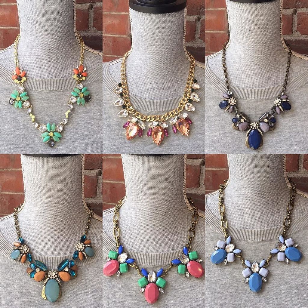 Dress up your basics with these fun statement necklaces. $24.99-$28.99 #plumbeverly #shoplocal #twitterpic