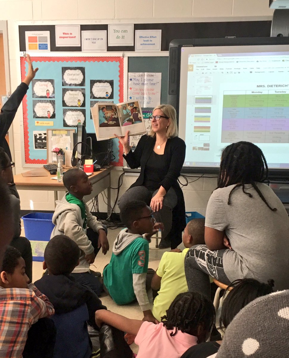 Mrs. Dieterich's class appreciates you for sharing your love of reading with us today, @jill4allkids! Thank you! #bmesrocks