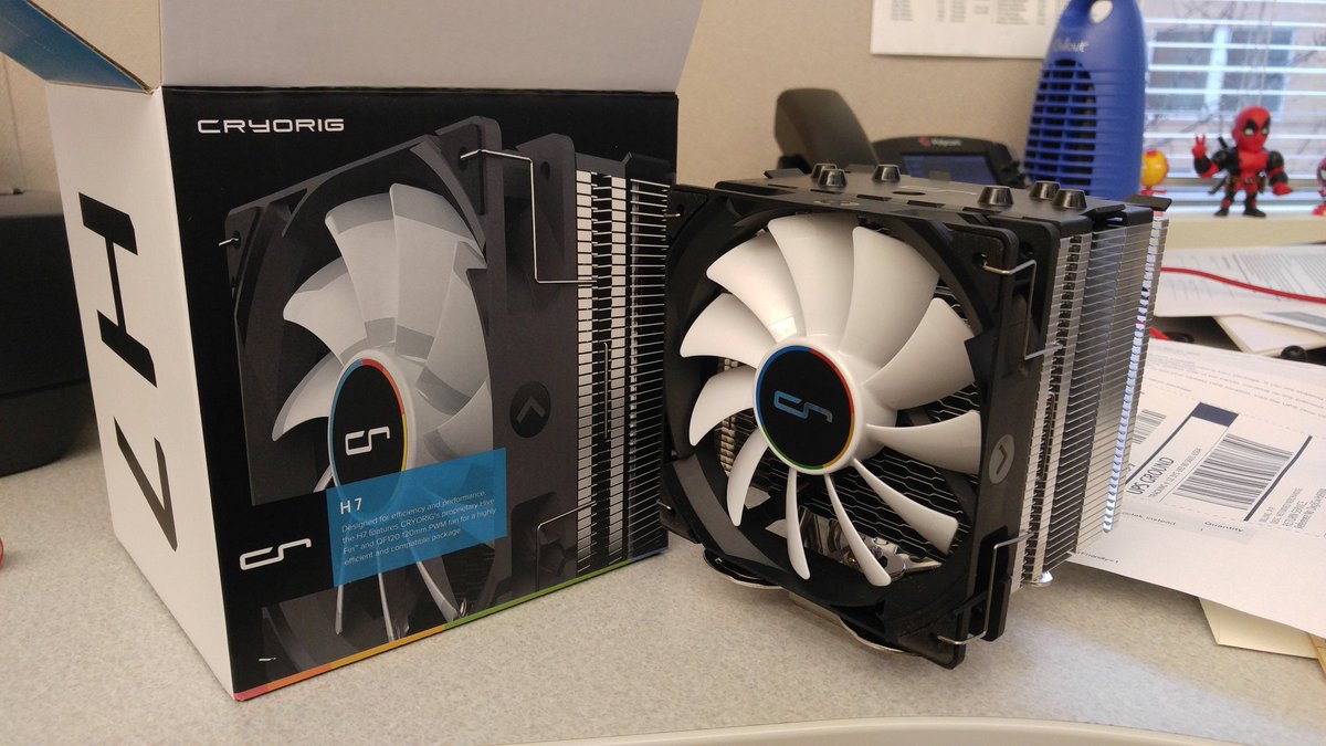 sonuchisan's tweet photo. The CPU Cooler from @CRYORIG is in! Need AM4 brackets, 2 more items and I'll be living the @AMDRyzen life! #ADIDAR #Ryzen #AMDRT #BETTERRED https://t.co/8UEQN5tLoX