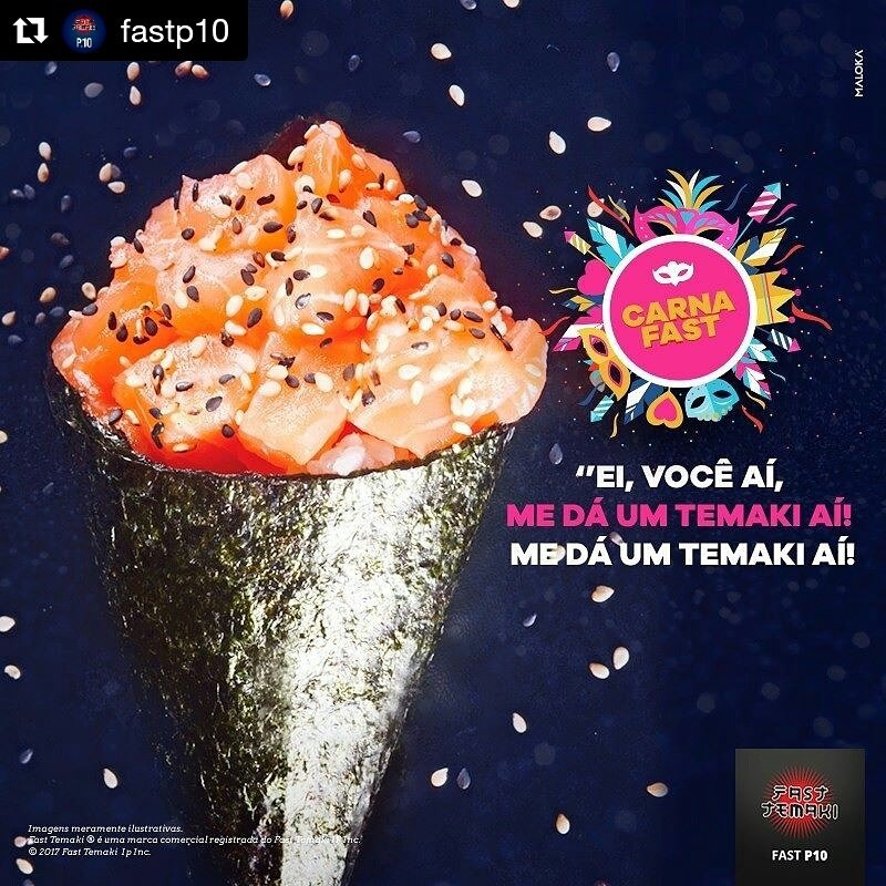 FastTemaki's tweet image. É Carnafast o mês inteiro!! Venha saborear deliciosos temakis e sushis.