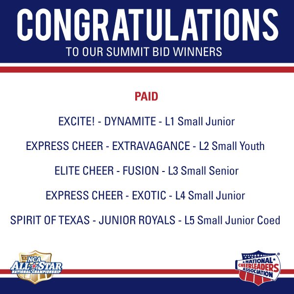 NCA on Twitter "Congratulations to all of our Summit and D2 Summit Bid