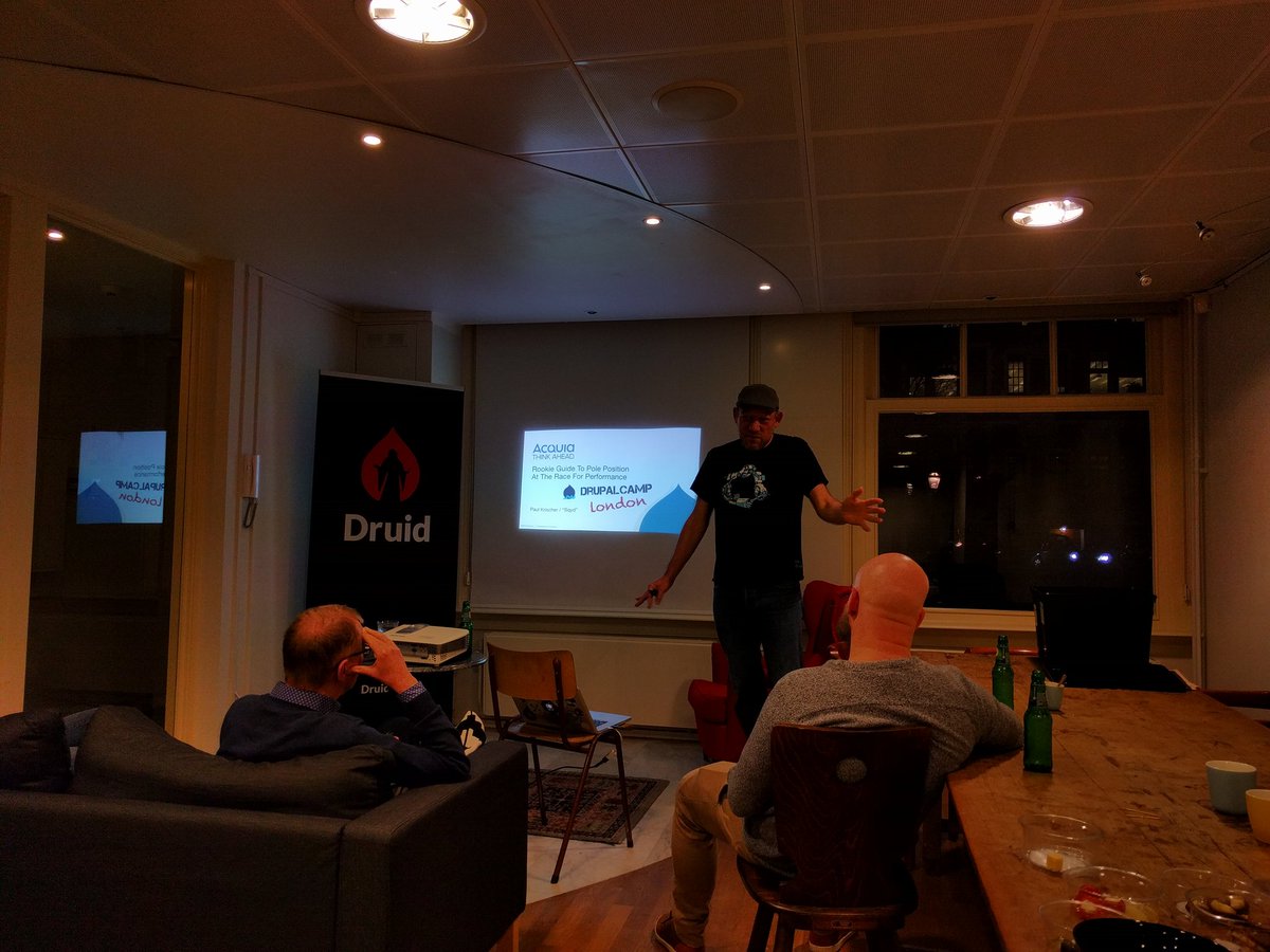 DinnerDrupal's tweet image. Enjoying @Sqyd&apos;s pre-@DrupalCampLDN performance talk.