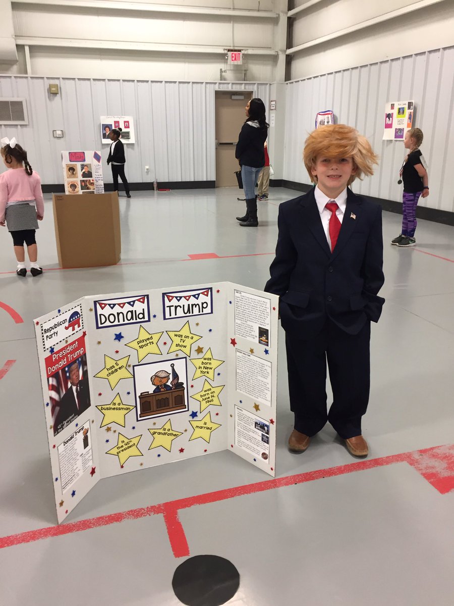 Taylor3rdGrade's tweet image. Donald Trump is in the building!! 1st Grade Wax Museum was a success!! The next President...@realDonaldTrump