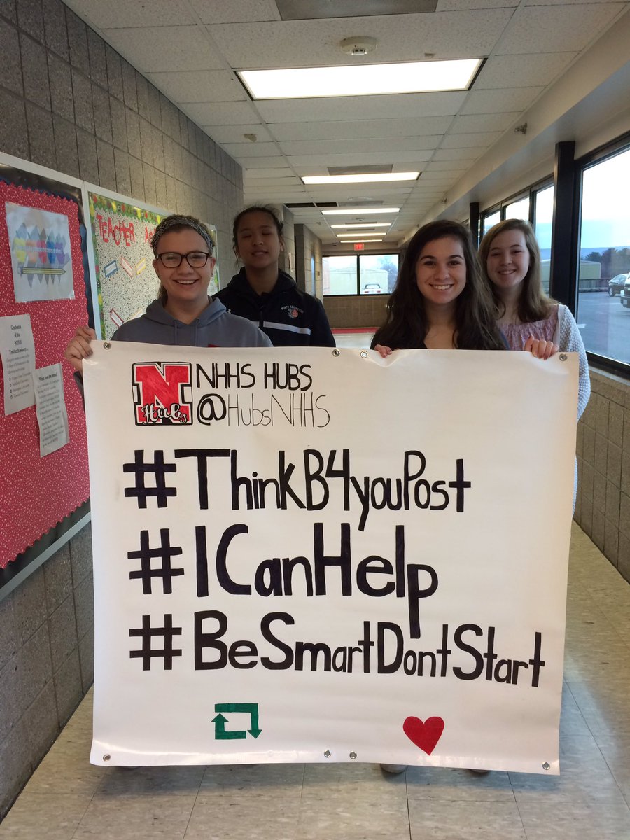 NHHS students are pledging to BeSmartDontStart.  @HubsNHHS #forwhatistand #hubpride