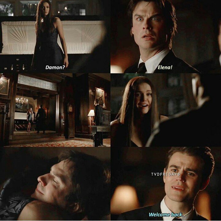 Pipoocar's tweet photo. Elena e Damon último episódio The Vampire Diaries #TVD #damon #elena #TheVampireDiaries https://t.co/rGPpmnIrYr