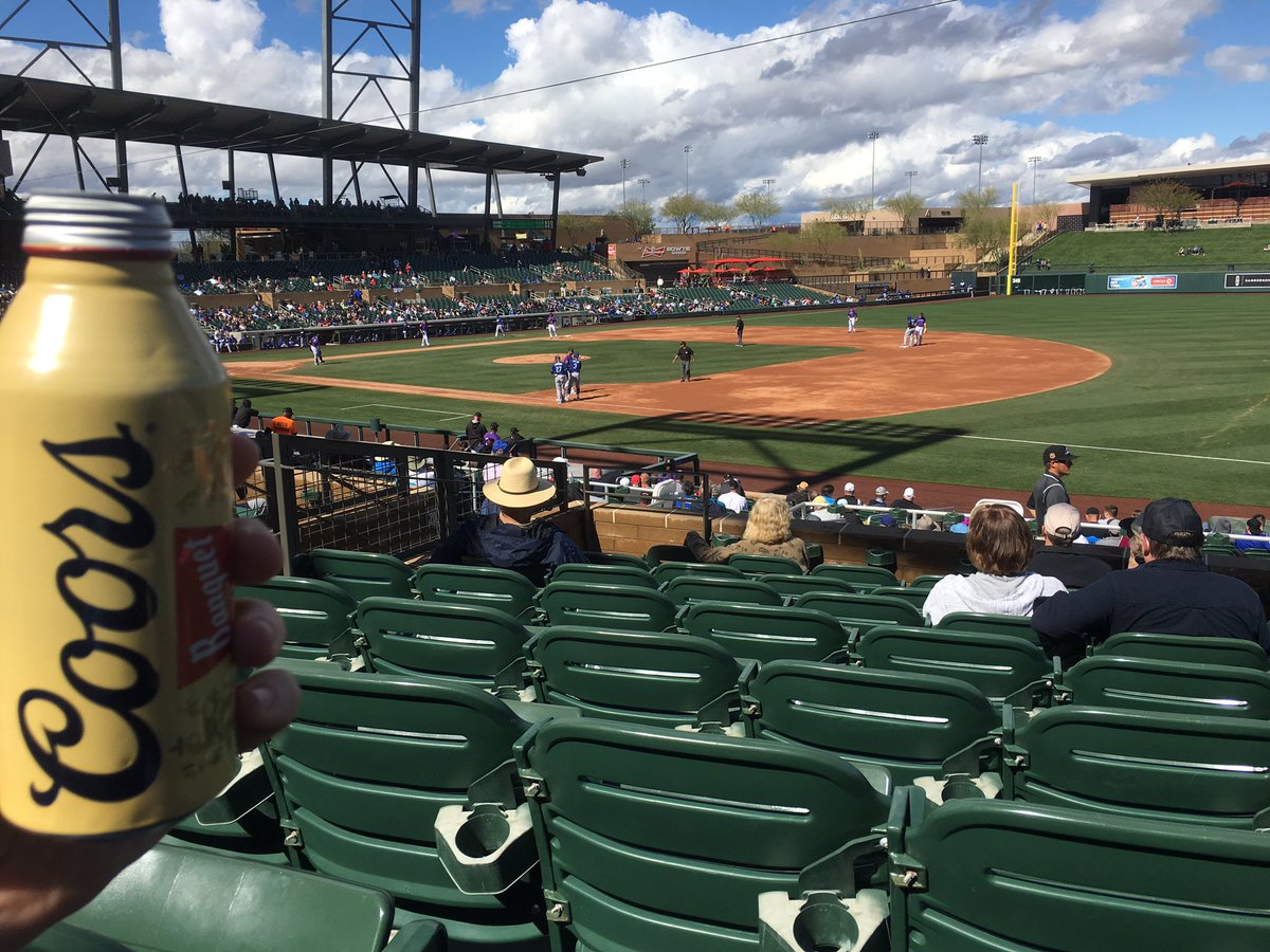 #coors #coloradorockies #cactusleague Enjoying a cold one at the game!
