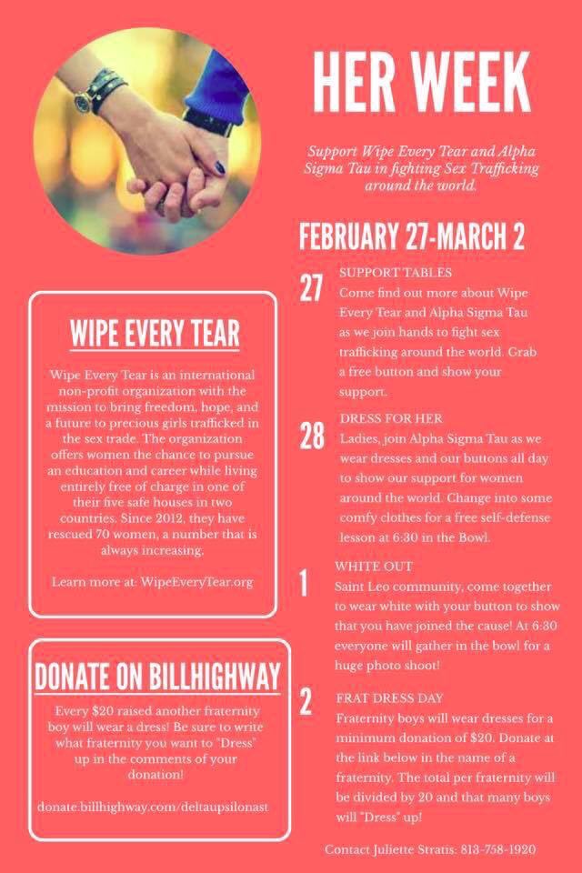 AST_SAINTLEO's tweet photo. Be sure to follow the events happening during #herweek https://t.co/69xBiCKesQ