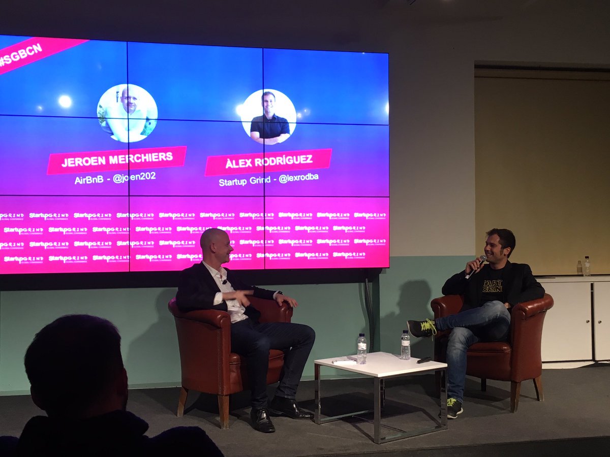 [#STARTUP] Let's begin the firechat with <a href="/joen202/">Jeroen Merchiers 🏡</a> &amp; <a href="/lexrodba/">Àlex Rodríguez Bacardit 🚀</a> #SGBCN
#airbnb #startupgrind #barcelona