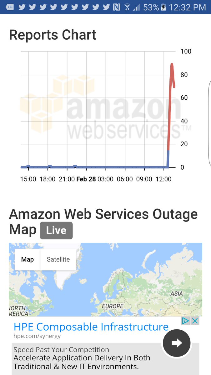 garay's tweet photo. Amazon Web Services outage affecting millions of East coast #edtech #eLearning users.

https://t.co/QJWV393nGp @AmazonCloudNet #HigherEd https://t.co/HaSVPbIfiv