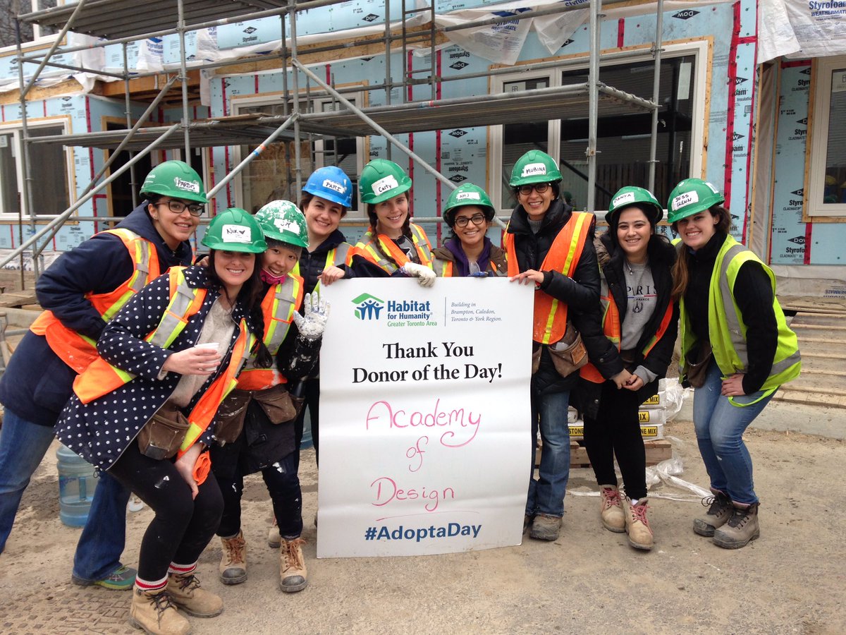 HabitatGTA's tweet photo. Today we've got the #AcademyofDesign at #TorbramBuild! They worked on framing,fire taping & concrete. Great job team #studentbuildchallenge https://t.co/5cDNTTvyAm
