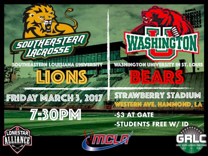 We Take on <a href="/WashULax/">WashU Lacrosse</a> This FRIDAY Night at 7:30PM in Strawberry Stadium! Come Out and Support Your Lions