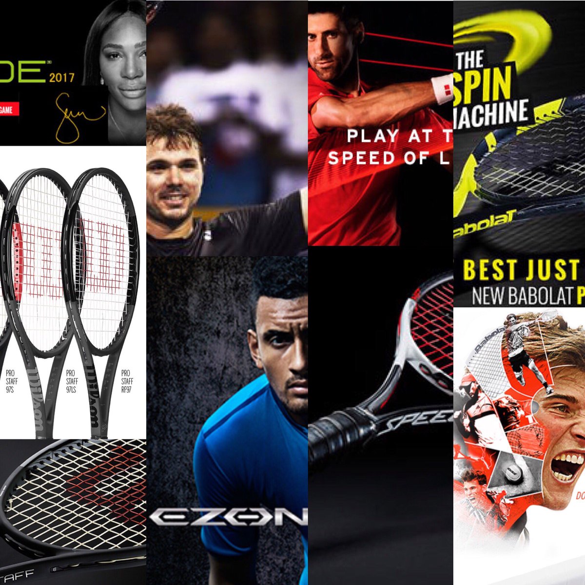 Veel #tennis rackets binnen #tennisspecialist #wilson #yonex #head #babolat #tecnifibre #prince #2017