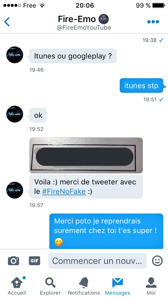 ConcoursKg's tweet photo. Merci beaucoup à @FireEmoYouTube pour la carte iTunes de 15€ Achetée chez lui ! 

Super fiable ✅

#FireNoFake https://t.co/v5bn0jKu4A