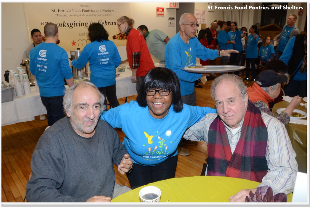 StFFP's tweet photo. The @ConEdison team rolled up their sleeves and joined in on the "Thanksgiving in February" fun: https://t.co/utV55OIeu4 π#ThxInFeb | #StFFP https://t.co/vozYf4Vpqu
