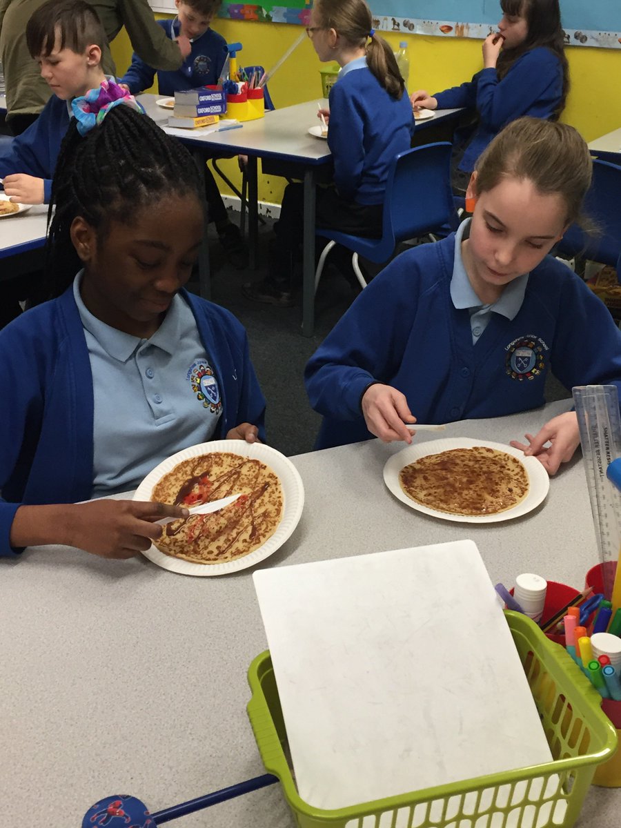 Class6LW's tweet photo. A little pancake treat after a 'Shrove Tuesday' reading comprehension. #pancake day https://t.co/sH5HzI8sl9