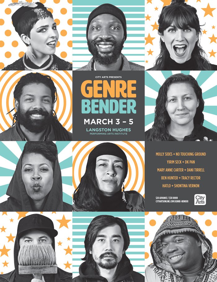 This weekend! Genre Bender is the State of the Union for Seattle's creative community. Learn more, get tickets: cityartsonline.com/genre-bender