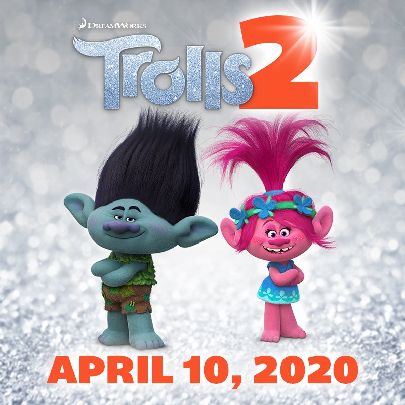Trolls's tweet photo. Can’t stop the feeling! @AnnaKendrick47 and @jtimberlake are back as Poppy and Branch in Trolls 2. In theaters April 10, 2020. https://t.co/kNjkPOe7J1