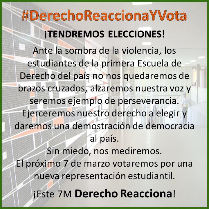 LitisUCVOficial's tweet photo. ¡Tenemos elecciones! Este #07Mar te invitamos a participar en los comicios electorales, una vez más #DerechoReaccionaYVota @LaUReacciona https://t.co/tHoZnB9Kxf