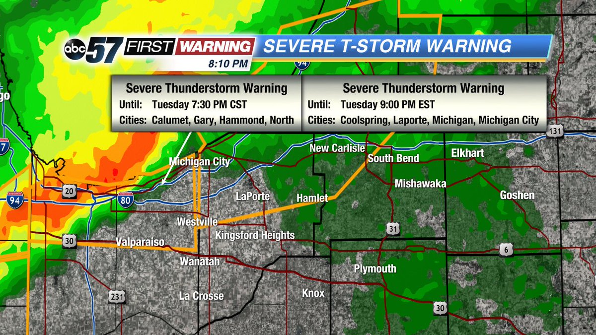 gregbobos's tweet image. SEVERE T-STORM WARNING - Including LaPorte Co #INwx  Turn NOW to ABC-57 News abc57.com/category/31611…
