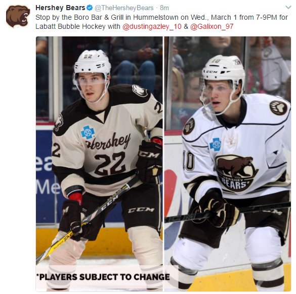 BeccaH_JR's tweet photo. That "*Players subject to change" note is... ominous.
#ByeStan https://t.co/iOVSD1BRrg