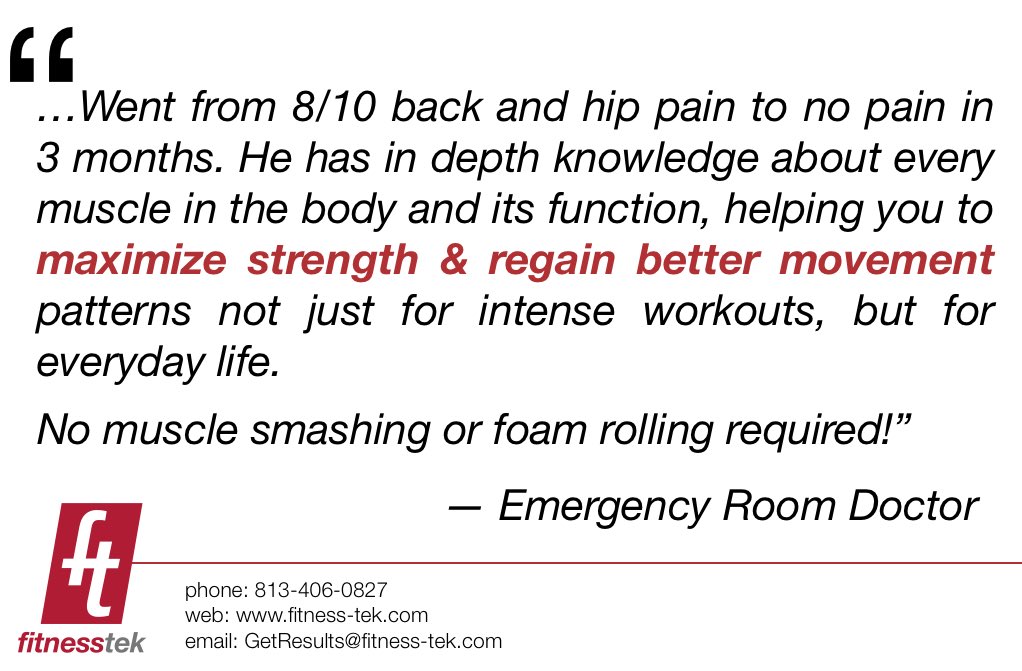 Fitness_Tek's tweet photo. Thank you for the 5 star review, Dr. Shah! We appreciate you as a client & as a person! #TestimonialTuesday #FitnessTek #maximizestrength https://t.co/CWPZsKcXDk