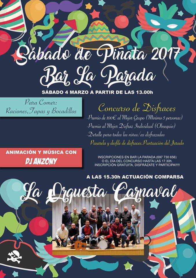 Djanzony's tweet photo. Nos vemos este sábado por bar la parada, llueva o nieve pero nos disfrazaremos para disfrutar del gran sábado de piñata 2017 https://t.co/C0EqwTG7ys