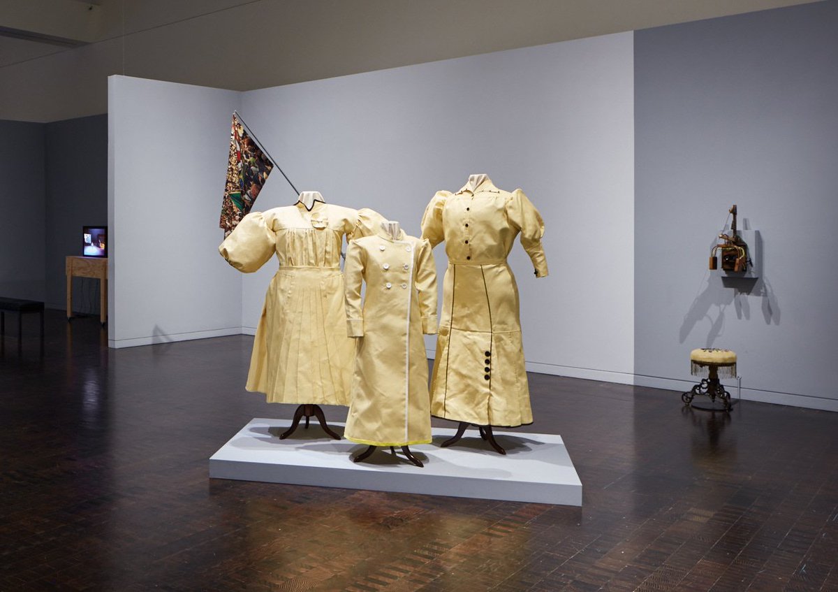Jewseum's tweet photo. .@NaoBustamante's "Kevlar Fighting Costumes"—homage to female soldiers who fought in Mexican revolution #WomensHistoryMonth #GenerationCJM https://t.co/8XAgIj0tAS