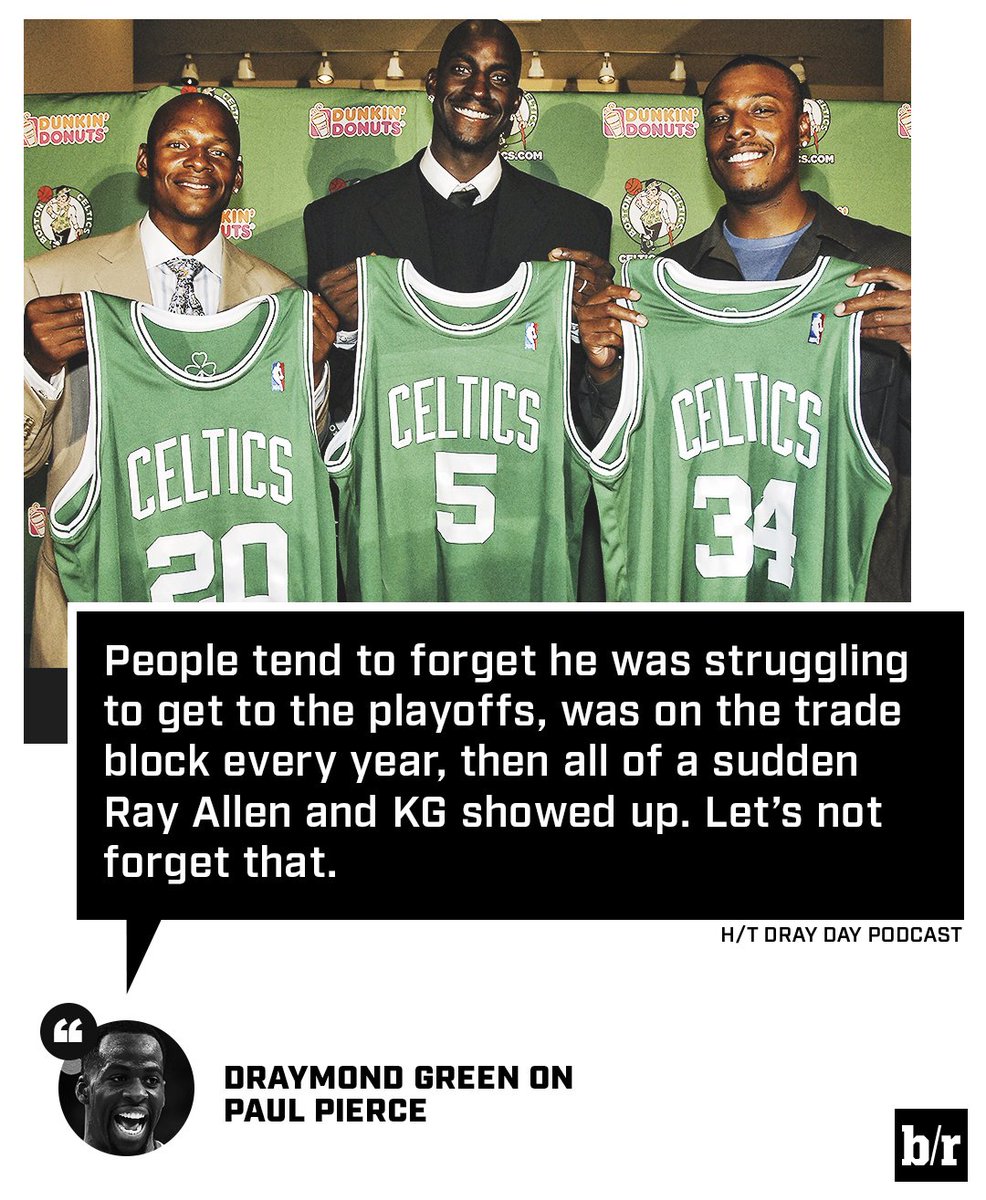 BleacherReport's tweet image. Draymond takes the Paul Pierce beef to another level.