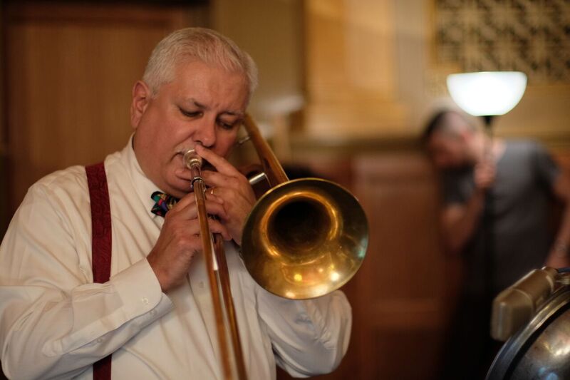 LizzyTriggermen's tweet photo. Our band leader, Dan Barrett, in addition to being the genius behind most of our arrangements also used to do charts for Benny Goodman. https://t.co/18ZC5Mv4h5